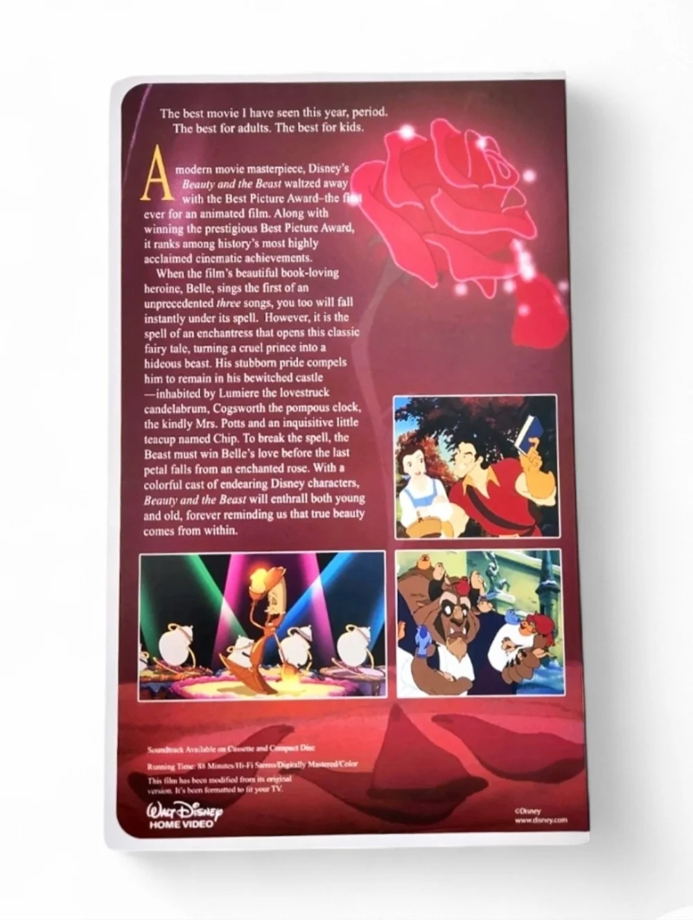 NIB Disney Classic BEAUTY AND THE BEAST VHS Boxed Silk Touch Throw, 50